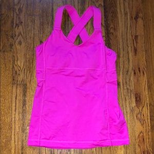 lululemon hot pink cross back tank